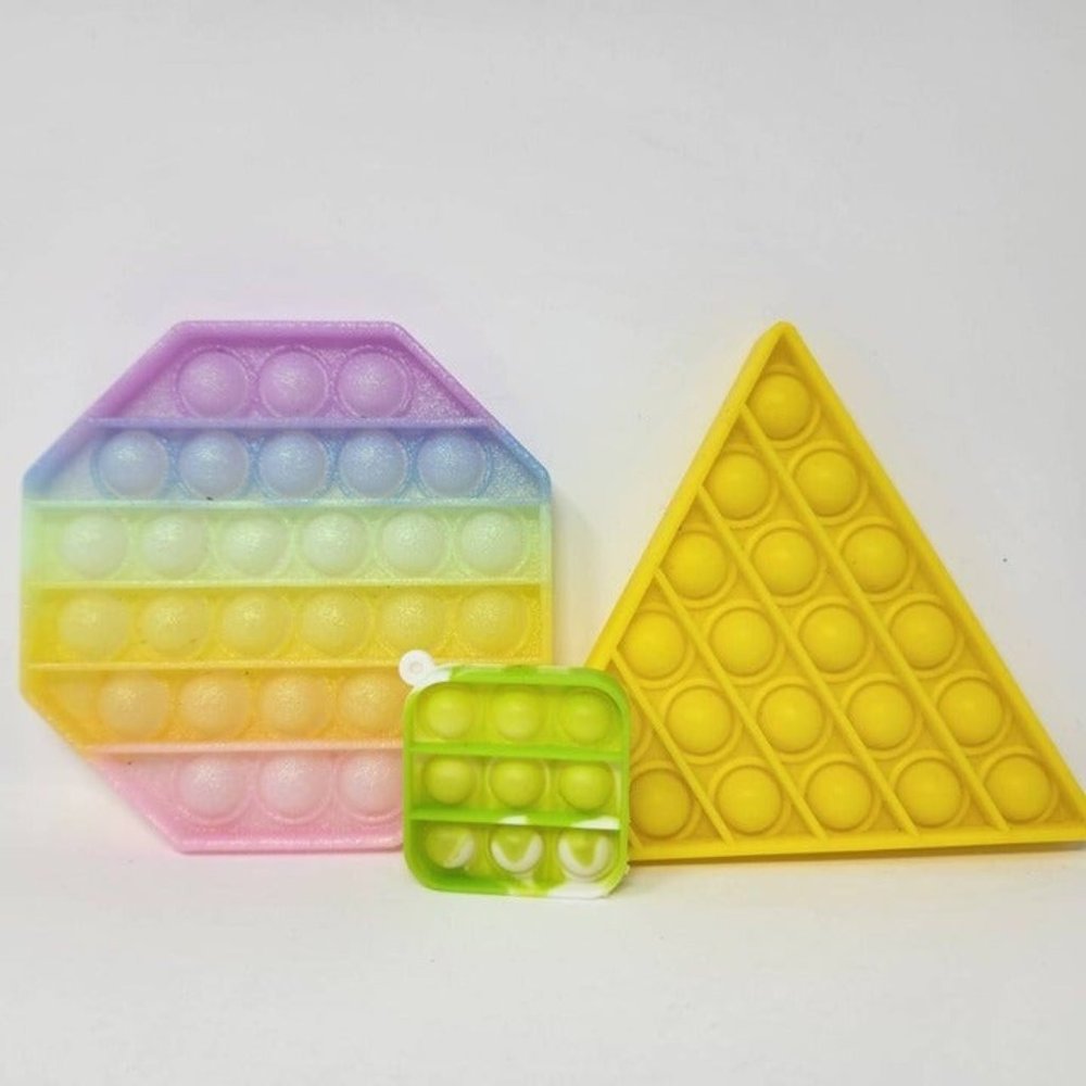 Push Pop Bubble Fidget Toy Silicone Squeeze Fidget Sensory Toys (3 Pack)